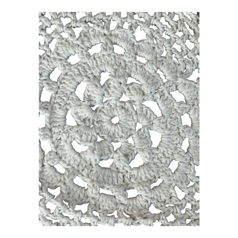 Crochet Doily Small Cream Vintage Handmade Scalloped Lace‎ Round Cottagecore